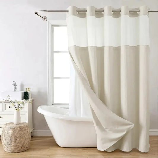 Double-layer shower curtain, simple waterproof bathroom curtain, modern interior bathroom decoration item, essential for home, hotel, salon, and dormitory