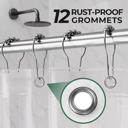 AmazerBath 2-Pack 3G Waterproof PEVA Inner Shower Curtain Liners, Lightweight with Weighted Stones, 12 Rustproof Metal Grommets, Washable Water-Resistant EVA Grommet Options for Bathroom Decor, Inner Shower Curtain Liner