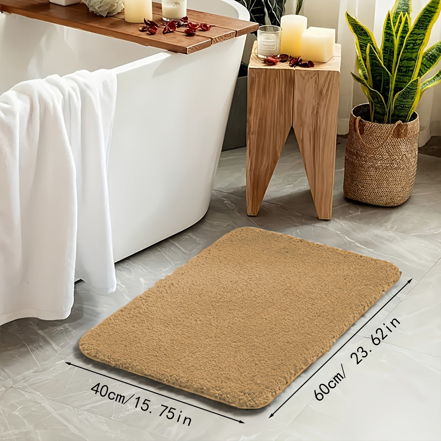 Long Plush Super Absorbent Bath Mat, Non-Slip And Anti-Fall, Ultra-Soft Walking Feel, Comfortable And High-Quality Bath Carpet, Suitable for Bathtub, Shower, Bathroom Additions, Home Decor Floor Mat, Safe Choice for Bathroom