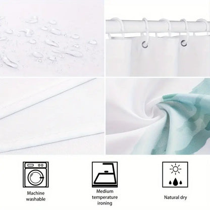 1pc black and white checkered drip pattern waterproof Decorative shower curtain, Bathroom Curtains Shower, bathroom decoration, partition, durable polyester material, easy to clean, machine washable, multiple sizes available, free hook