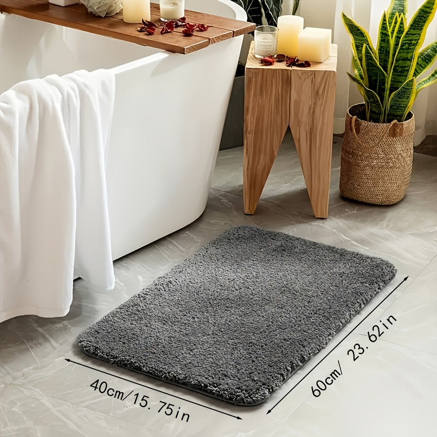 Long Plush Super Absorbent Bath Mat, Non-Slip And Anti-Fall, Ultra-Soft Walking Feel, Comfortable And High-Quality Bath Carpet, Suitable for Bathtub, Shower, Bathroom Additions, Home Decor Floor Mat, Safe Choice for Bathroom