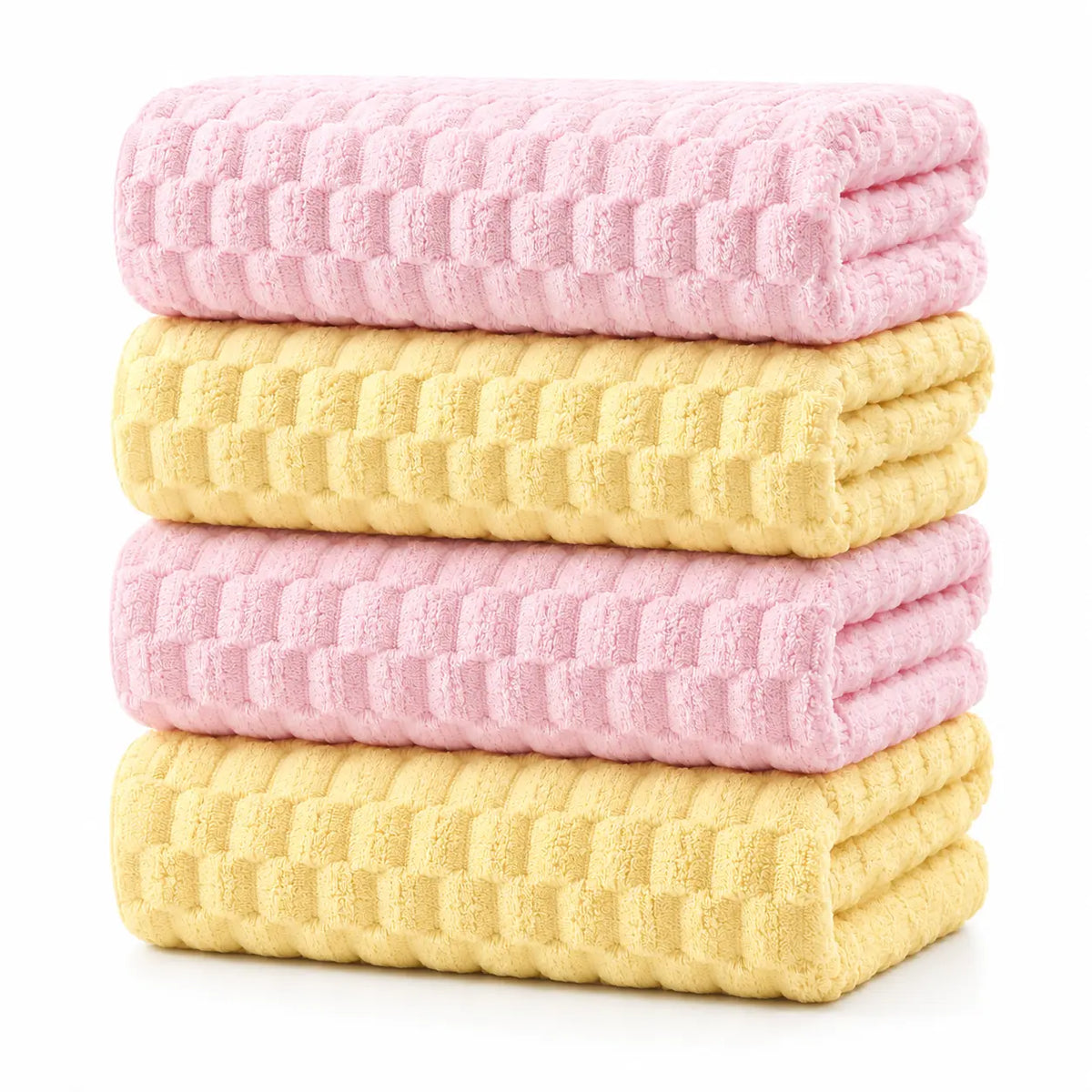 REDKISS 4-Pack 180g Microfiber Body Towels - Extra Large, Luxury Plush Waffle, Quick Drying Absorbent Multifunctional, Cold Wash Compatible for Bathroom, Spa