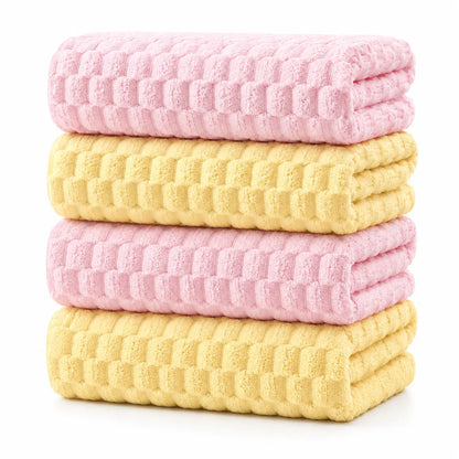 REDKISS 4-Pack 180g Microfiber Body Towels - Extra Large, Luxury Plush Waffle, Quick Drying Absorbent Multifunctional, Cold Wash Compatible for Bathroom, Spa