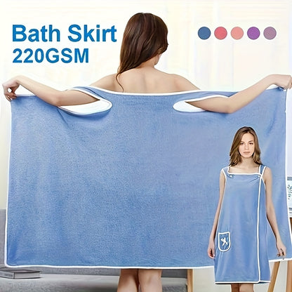 Bow Thickened Adult Bath Towel, Coral Wearable Absorbent Quick-drying Soft Skin-friendly Bathrobe, Beach Towel, Bath Towel
