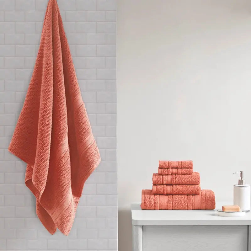 6 Piece Set Cotton Quick Dry Bath Towel