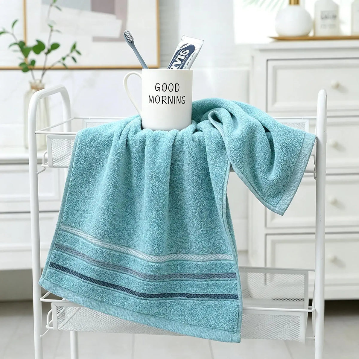 3 Pack Unisex Fade Resistant Towel Sets - Ultra Soft, Quick-Drying, Absorbent Cotton Bath Towels for Home Bathroom, Fur & Skin Care Use