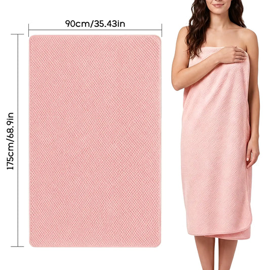 Coral Velvet Pineapple Grid Bath Towel - Thick, Soft, Quick-Dry, Unisex Large-Size Bathroom Body Towel with Multiple Solid-Color Options Including Khaki Fleece
