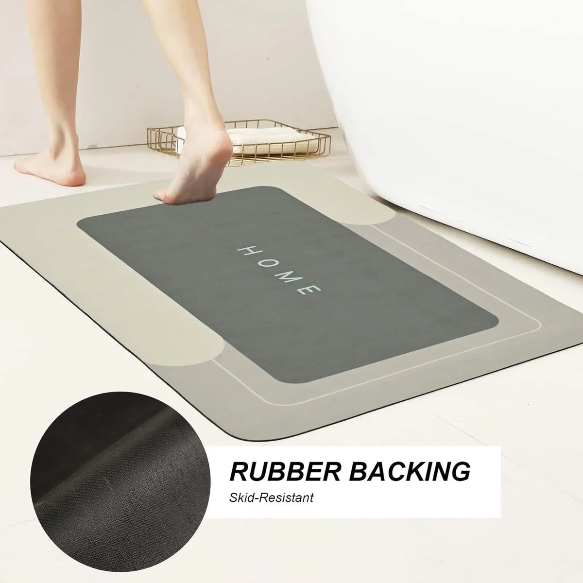 Set of 3 Absorbent Bath Mat Magic Rug Sets（0.12inch Thickness）, Quick Drying Bath Mat Non-Slip Floor Rug Rubber Backed for Bathroom Kitchen Shower Sink (23.22''x23.22''+19.29''x31.10''+15.35''x23.22'')Tapete de baño antideslizante