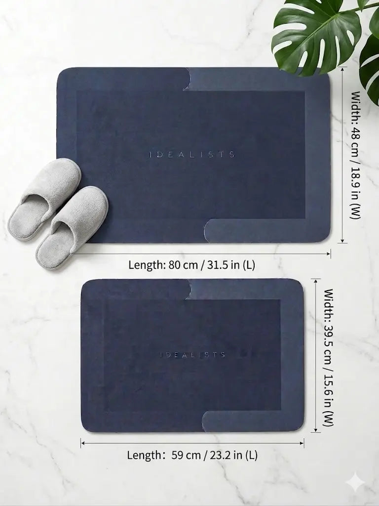 Minimalist Plain Non-Slip Bath Mat - Large 31.5 in x 18.9 in, Soft, Absorbs Water, Suitable for Multiple Rooms (Bathroom, Shower, Laundry Room), Large31.5 In X 18.9 In, Rectangular