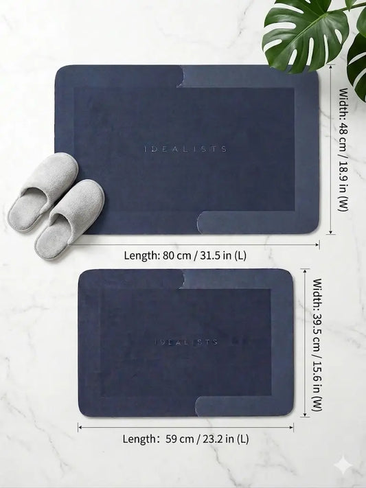 Minimalist Plain Non-Slip Bath Mat - Large 31.5 in x 18.9 in, Soft, Absorbs Water, Suitable for Multiple Rooms (Bathroom, Shower, Laundry Room), Large31.5 In X 18.9 In, Rectangular