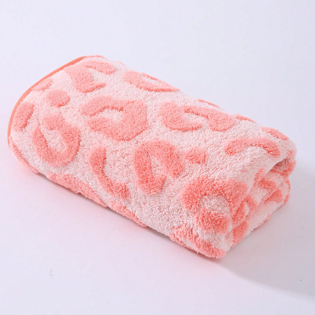 [Pink Leopard Towel Set] 2pcs Set, Pink Series, Modern Easy Fashion Coral Fleece Jacquard Craft, Towel And Bath Towel Set, Cute Leopard Print, Ultra-Soft, Quick-Dry, High-Quality, Durable Bathroom Accessory, Towel Size 34Cm X 75Cm