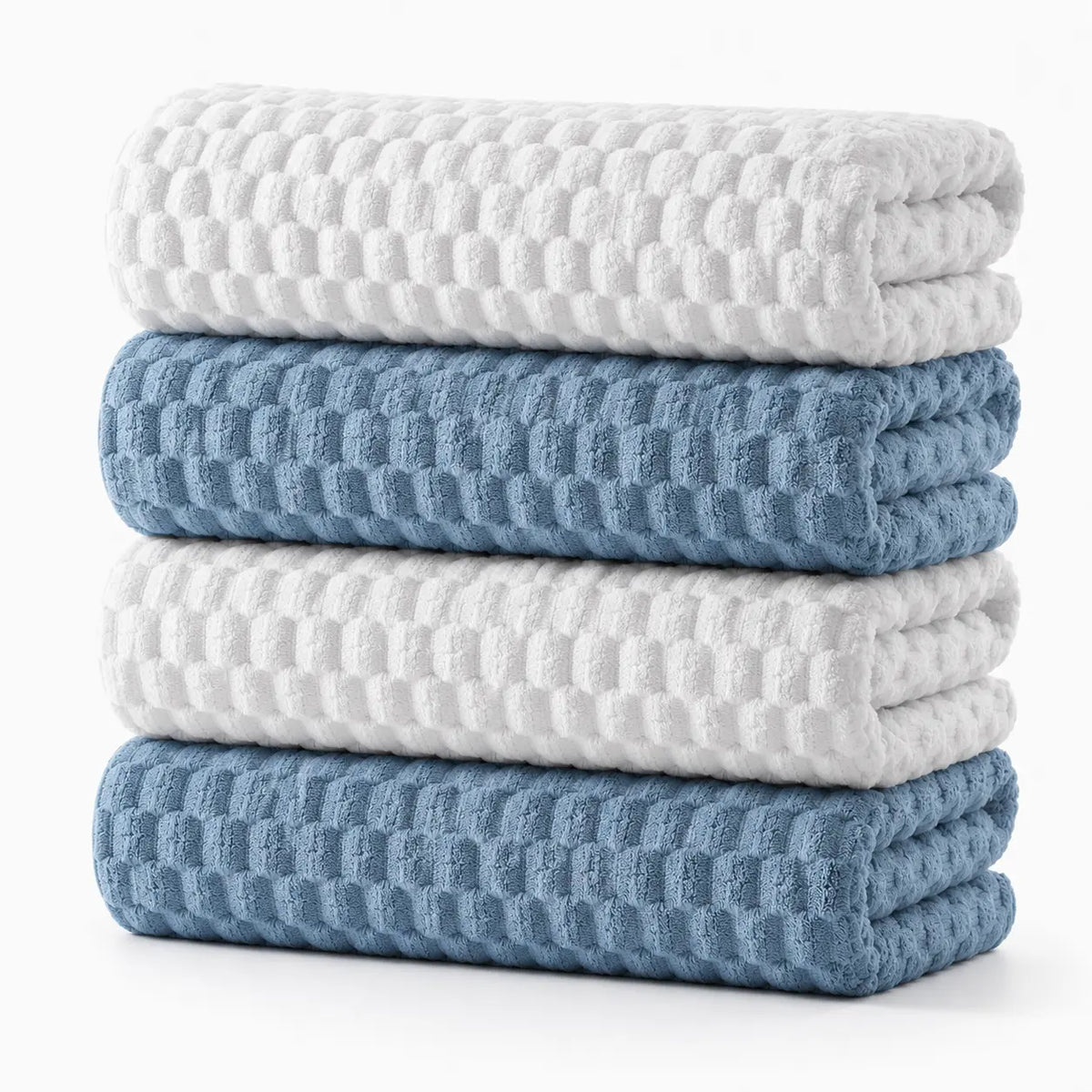REDKISS 4-Pack 180g Microfiber Body Towels - Extra Large, Luxury Plush Waffle, Quick Drying Absorbent Multifunctional, Cold Wash Compatible for Bathroom, Spa