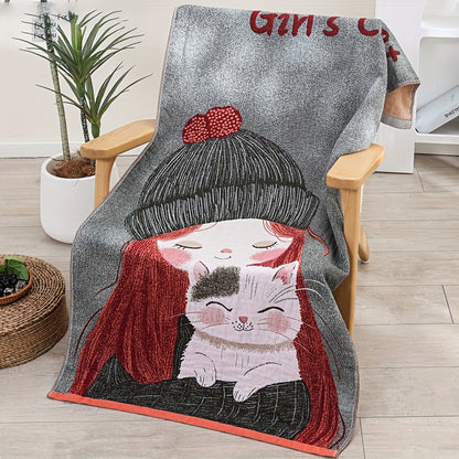 1pc 100% Cotton Bath Towel, Soft, Quick-Drying, And Absorbent. Ideal for Bedding, Sofa Throws, Or Outdoor Beach Use. Perfect for Home Or Beach Outings And Other Locations. A Great Gift For, Measuring 31 by 63 Inches