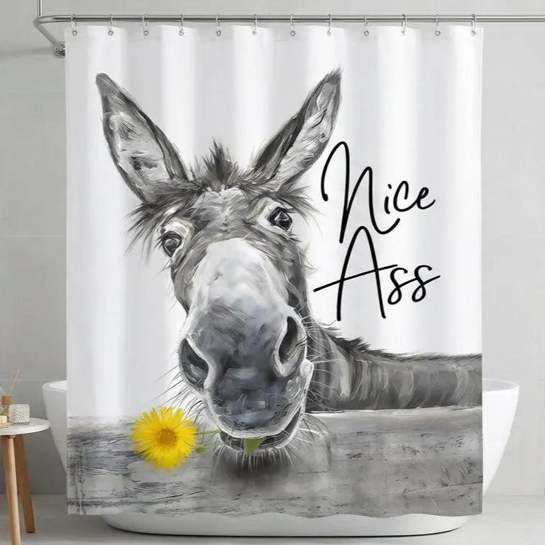 Funny Highland Cow Bathroom Decor Are You Pooping Whimsical Style Stainless Waterproof Shower Curtain for Humorous Home and Gifts Waterproof Fabric Twelve Hook Easy Installation