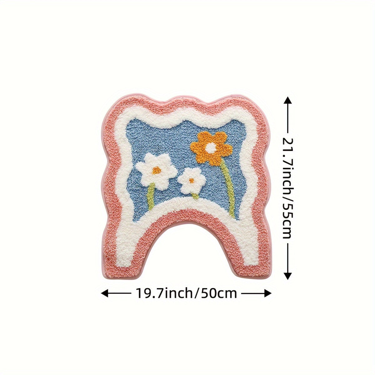 1pc Bathroom Rug Mat, Extra Soft Absorbent Premium Bath Rug, Non-Slip Comfortable Floral Bath Mat for Bathroom Floor, Sink, Bathtub, Shower Room