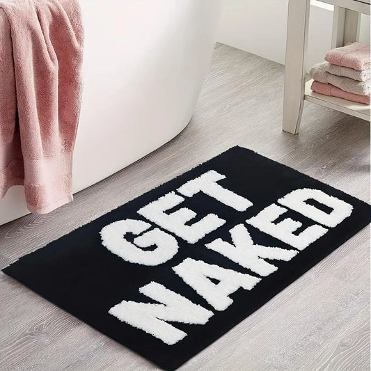 Letter Pattern Bath Mat and Bath Rug, Multi-Size Non-Slip Soft Absorbent Floor Mat, Decorative Bathroom Rug for Home, Hotel, Salon and Dormitory