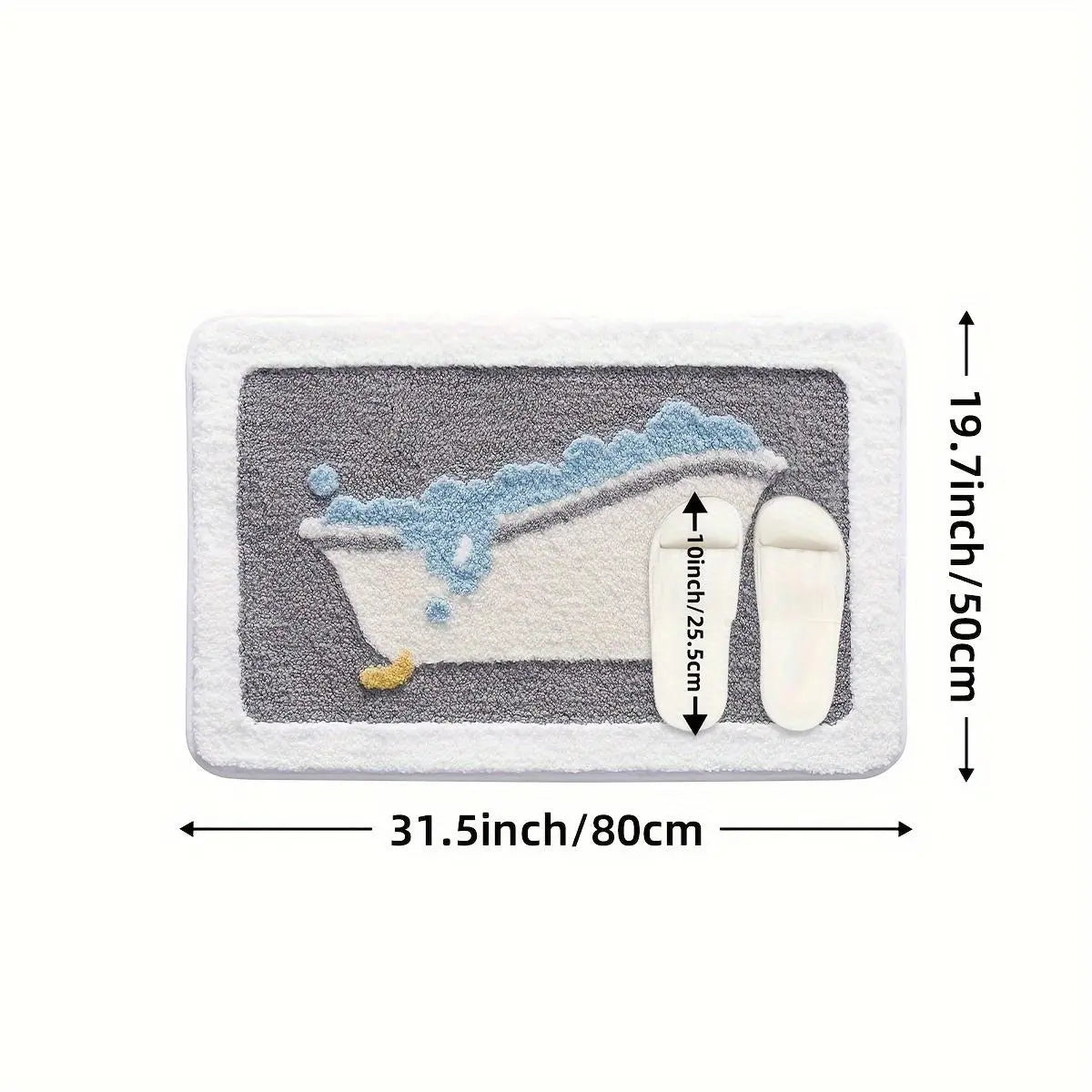 1pc Bathroom Rug Mat, Extra Soft Absorbent Premium Bath Rug, Non-Slip Comfortable Bath Mat for Bathroom Floor, Sink, Bathtub, Shower Room