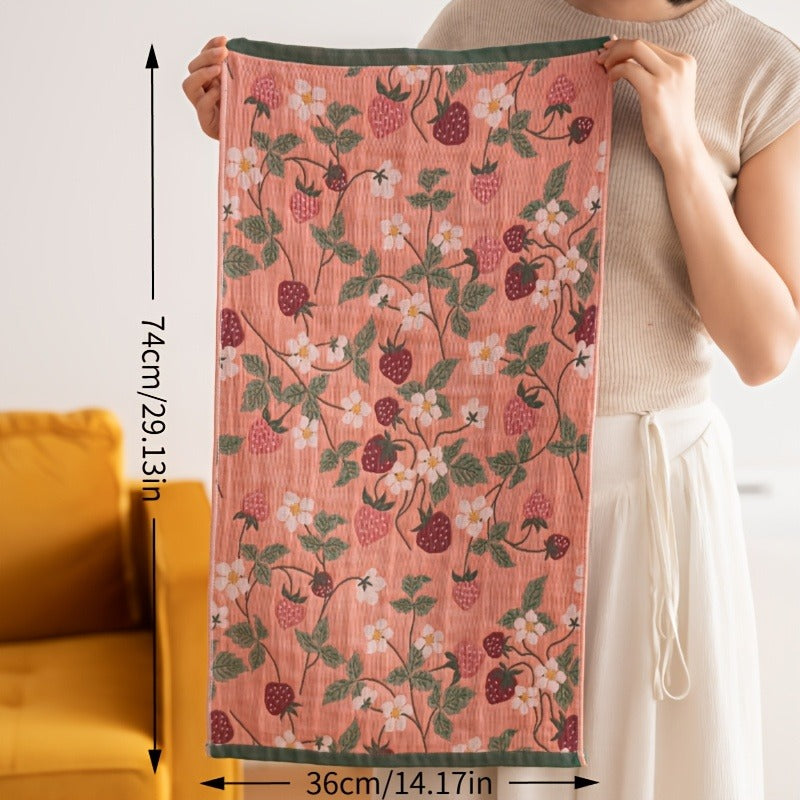 New Four-Layer Gauze Household Towel Set | Thickened, Soft, Absorbent, Quick-Drying Jacquard Hand Towel | Fresh, Pastoral Style Multi-Functional Hand Towel And Kitchen Towel