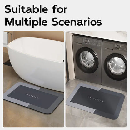 Bathroom Mat Premium Quick-Dry-Ultra-Absorbent Thin Diatomite Bath Mat-Rubber Backing Thin Non-Slip, Machine Washable, and Mildew-Resistant Rug for Shower, Kitchen, Laundry Room,and More with Geometric Design and Easy Cleaning Father's Day gift