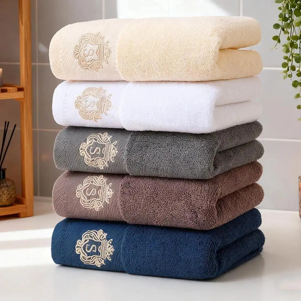 Unisex 5-Piece Thick Ultra Soft Bath Towel Gift Pack for Couples, Highly Absorbent Water Absorbent Quick Dry, 35x75cm Home Bathroom Hand & Body Towels
