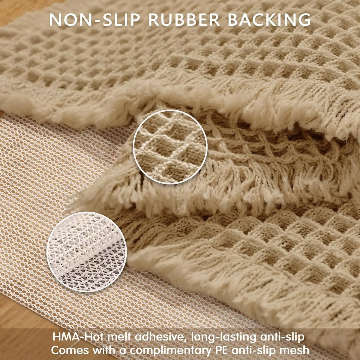 Waffle Bath Mat Runner Non Slip, Ultra Soft Absorbent Bathroom Rug for Shower Tub, Machine Washable, Boho Aesthetic Home Decor Carpet #Summervibes