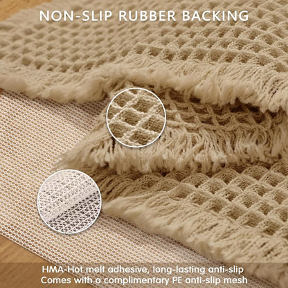 Waffle Bath Mat Runner Non Slip, Ultra Soft Absorbent Bathroom Rug for Shower Tub, Machine Washable, Boho Aesthetic Home Decor Carpet #Summervibes