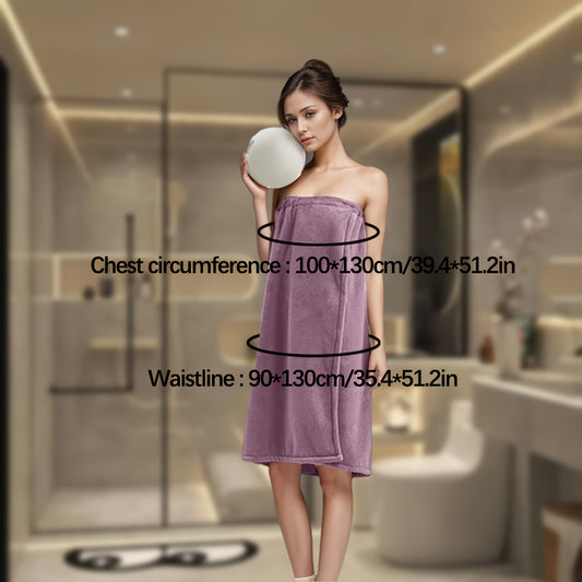 [Ladies Breast Bath Skirt] Soft, Absorbent 1pc Coral Velvet Ladies Breast Bath Skirt | 85x140cm, Thickened, Non-Shedding, Colorfast, Quick-Drying, Skin-Friendly | Large Bath Towel, Home Use