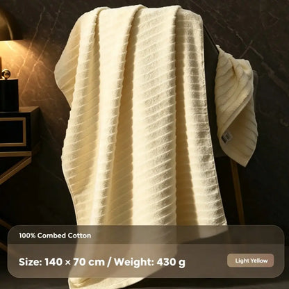 100% Combed Cotton Bath Towel, 430g Plush Touch Quick-Dry Large Towel (70x140cm) for Bathroom Daily Use, Shower Wrap