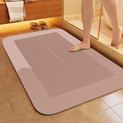 Premium Soft Non-Slip Shower Mat - 3.5mm Thick, Quick-Drying, Ultra-Absorbent, Algae-Free, Drip-Resistant Geometric Rectangle Grip Traction Bath Mat for Restroom, Laundry, Quick Drying Bath Mat