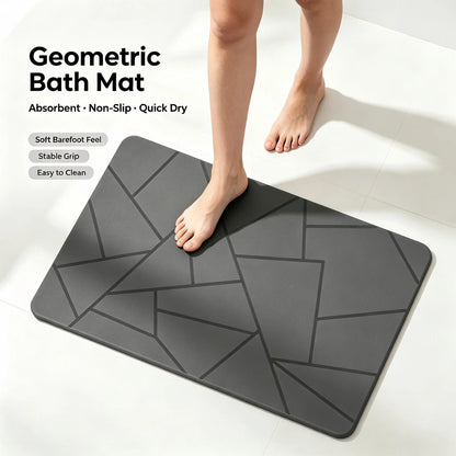 23.5"×15" Natural Diatomite Stone Bath Mat, Quick Drying Non-Slip Super Absorbent Minimalist Bathroom Shower Mat, Easy Clean Durable Floor Rug