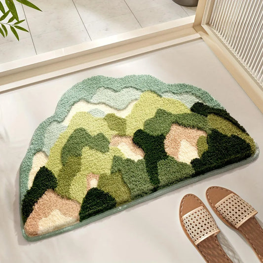 1pc Bathroom Rug Mat, Extra Soft Absorbent Premium Bath Rug, Non-Slip Comfortable Floral Bath Mat for Bathroom Floor, Sink, Bathtub, Shower Room, Spring Decor, Christmas Decoration Christmas Gift