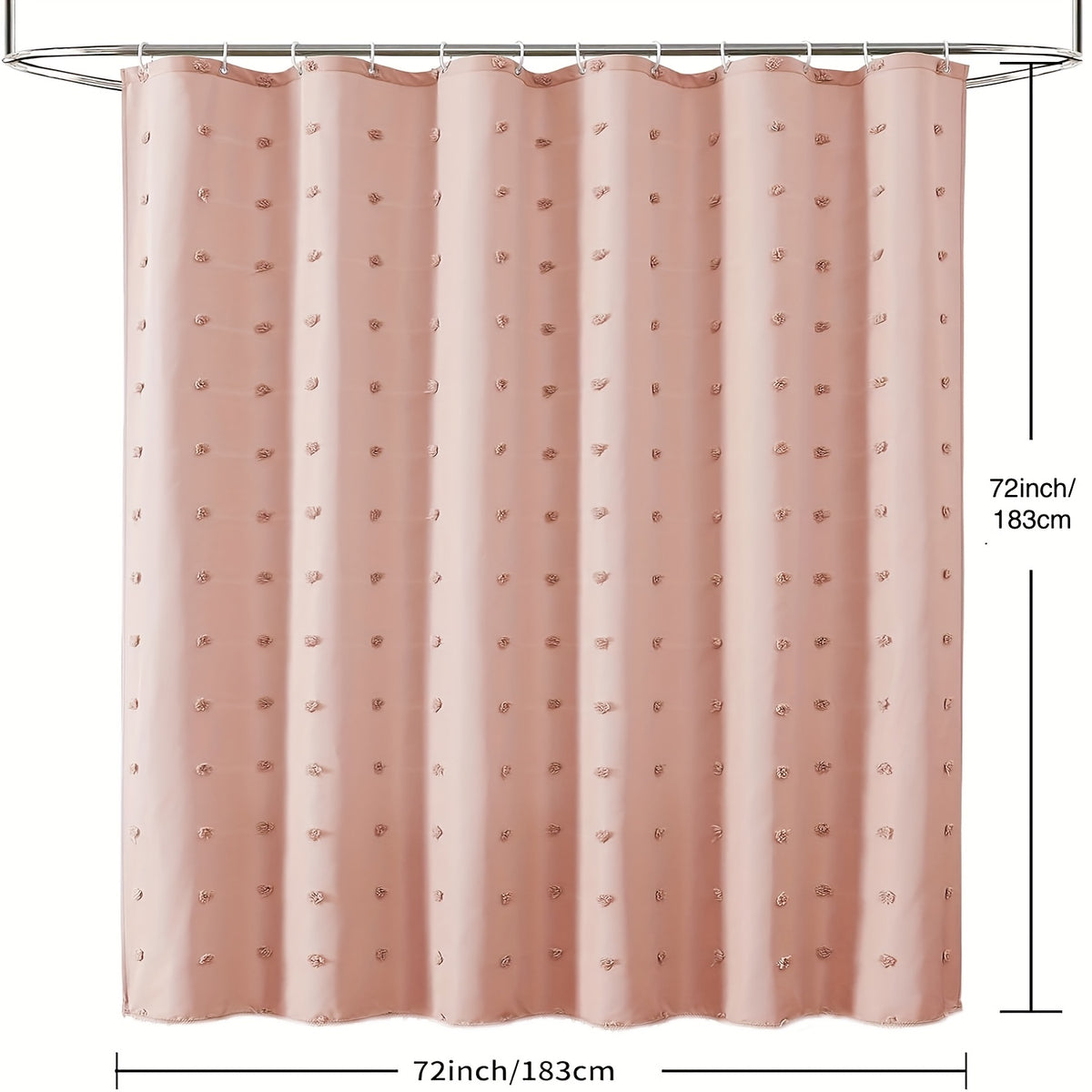 [Bohemian Polka Dot] Bohemian Chic Polka Dot Shower Curtain with White Hooks, Machine Washable Polyester Bathroom Decor