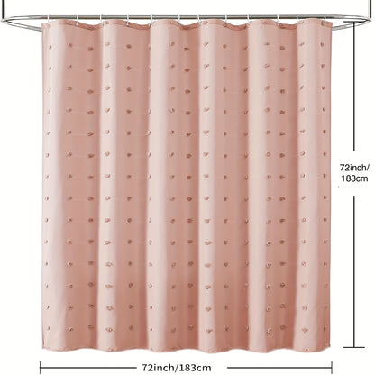 [Bohemian Polka Dot] Bohemian Chic Polka Dot Shower Curtain with White Hooks, Machine Washable Polyester Bathroom Decor