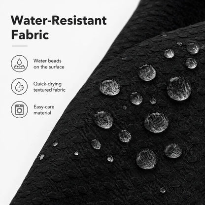 Double Layer Waffle-Pattern Shower Curtain - No Hook Snap-in Liner,  Waterproof Inner & Washable White Outer Cloth, Modern Bathroom Accessory for Home/Hotel/Salon/Dorm, 72x75 Inch