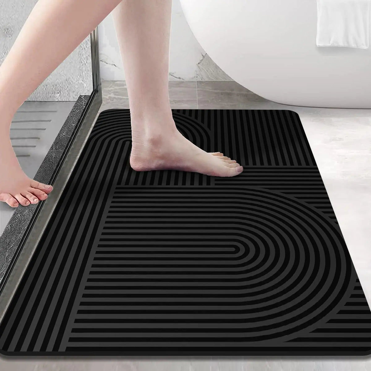 Diatom Mud Bathroom Mat, Absorbent Non-Slip Floor Rug with Rubber Backing, Quick-Dry Kitchen Toilet Door Mat for Bathroom Entrance Home