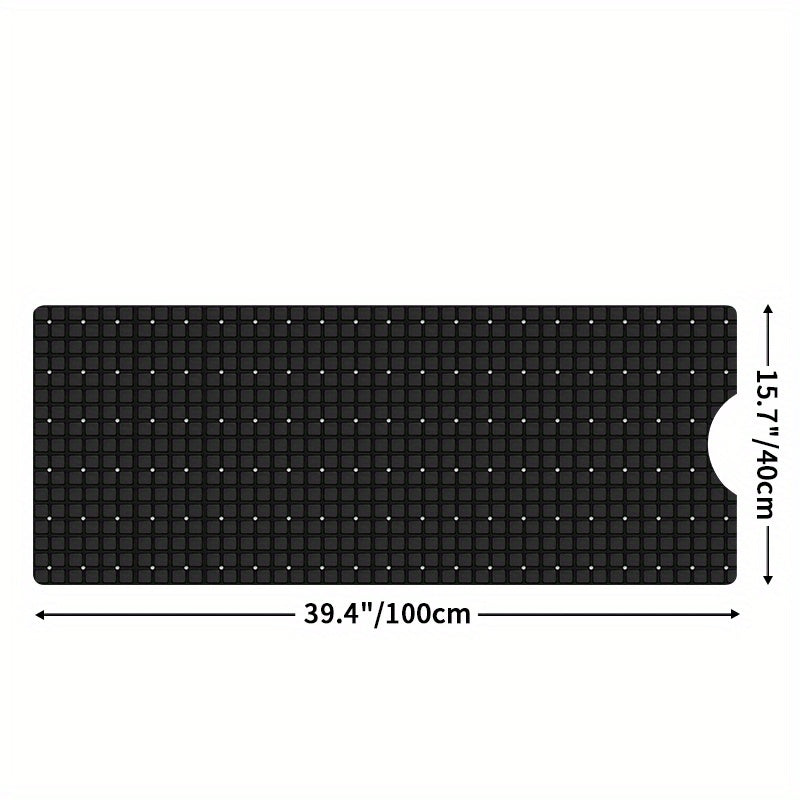 DEXI Bath Tub Shower Mat Non-Slip 15.7" X 39.4" Extra Long Bathtub Mats, Suction Cups, Drain Holes, Machine Washable Bathroom Mat, Christmas Decoration Christmas Gift