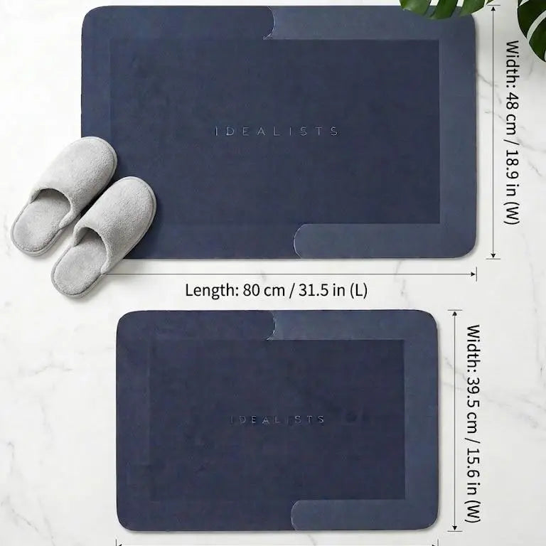 Minimalist Plain Non-Slip Bath Mat - Large 31.5 in x 18.9 in, Soft, Absorbs Water, Suitable for Multiple Rooms (Bathroom, Shower, Laundry Room), Large31.5 In X 18.9 In, Rectangular