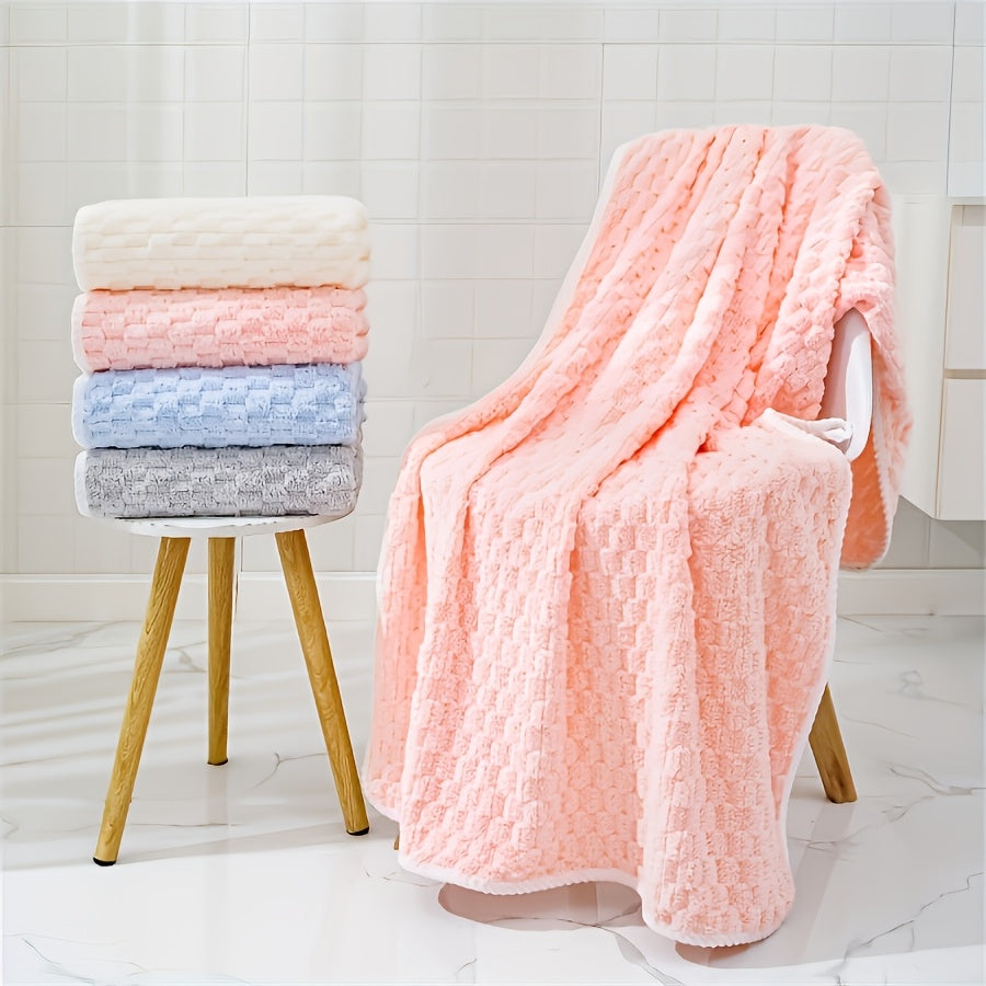 2-pack Waffle Super Soft Absorbent Towel, Adult Super Absorbent Ultra-fine Fiber Towel, Quick Drying Texture Towel, Soft Spa And Fitness Towel, Durable And Suitable for Daily Use -80%, 20% Acrylic, Spa Towel, Quick Drying Towel, Adult Bath Towel