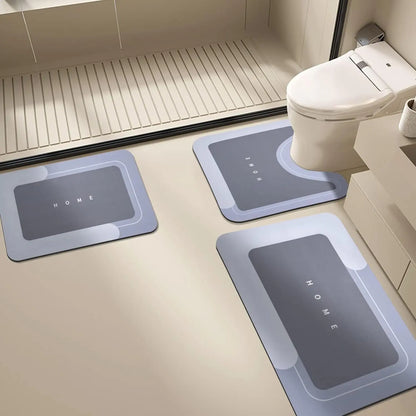 Set of 3 Absorbent Bath Mat Magic Rug Sets（0.12inch Thickness）, Quick Drying Bath Mat Non-Slip Floor Rug Rubber Backed for Bathroom Kitchen Shower Sink (23.22''x23.22''+19.29''x31.10''+15.35''x23.22'')Tapete de baño antideslizante