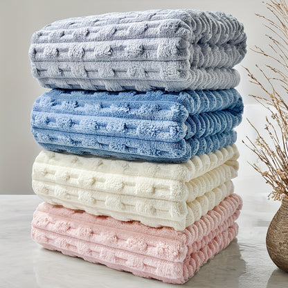 Bath Towels 4-Pack 70 X 140 Cm, 4pcs Bath Towels 70 X 140 Cm/27.5 X 55.1 Inches 4-Packs Ultra-Absorbent Waffle Weave Bath Towels, Soft, Quick-Dry, Durable, Unscented Coral Fleece Towels for Spa, Gym, And Home Use