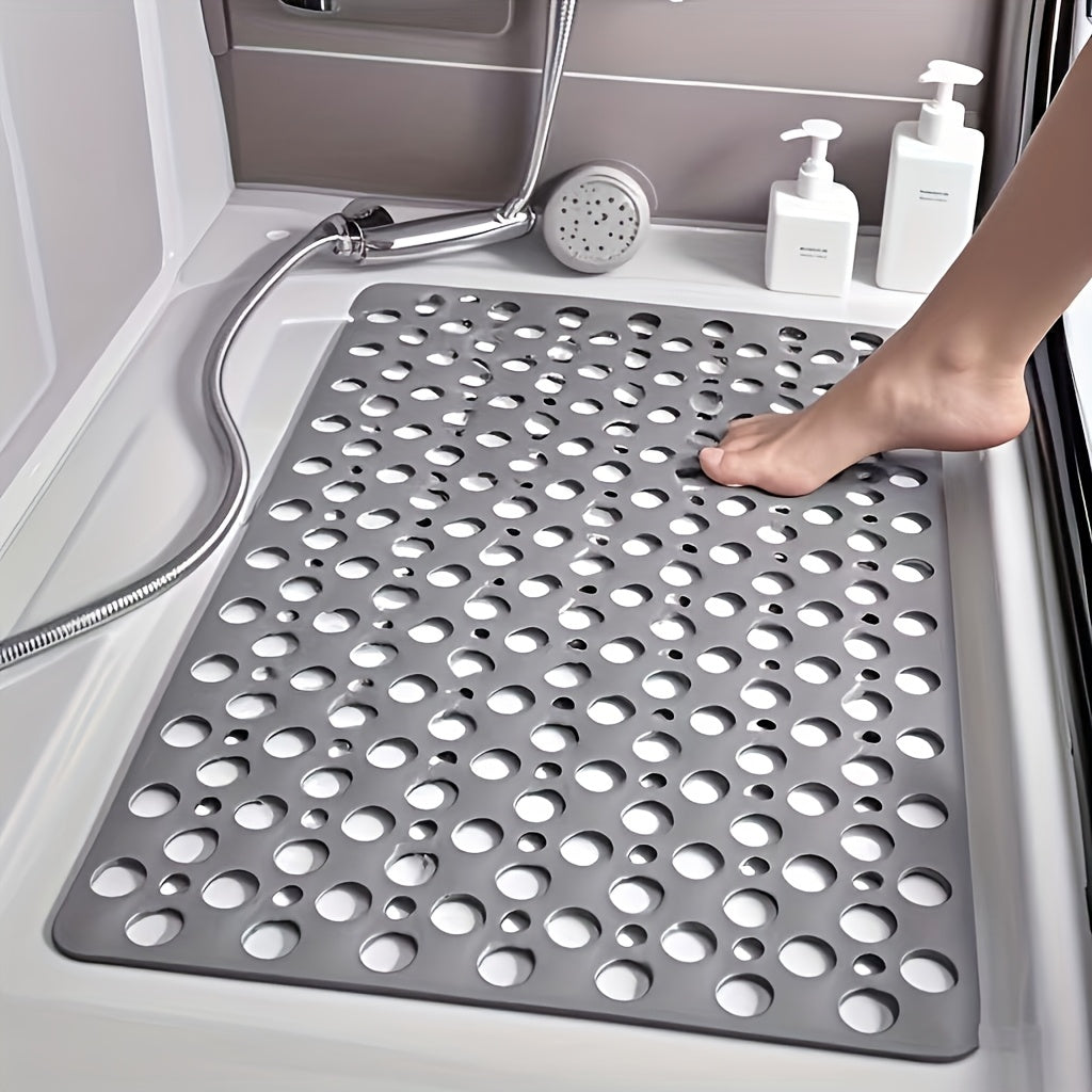 1 Quick-Dry Non-Slip Shower Mat with Round Hole Design - Non-Slip Bathroom Floor Mat, Fast-Draining and Massage Ring Mat, Suitable for Bathtubs, Showers, Restrooms, and Hotel Bathrooms - Easy-to-Clean Bathroom Accessory, Non-Slip Shower Mat